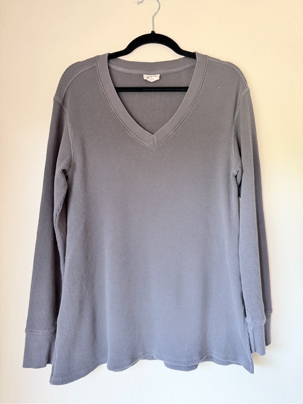 Pact Organic Cotton Waffle Knit Long Sleeve Top, Size Medium